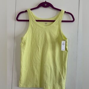 GAP Women's Light Yellow Ribbed Tank Top